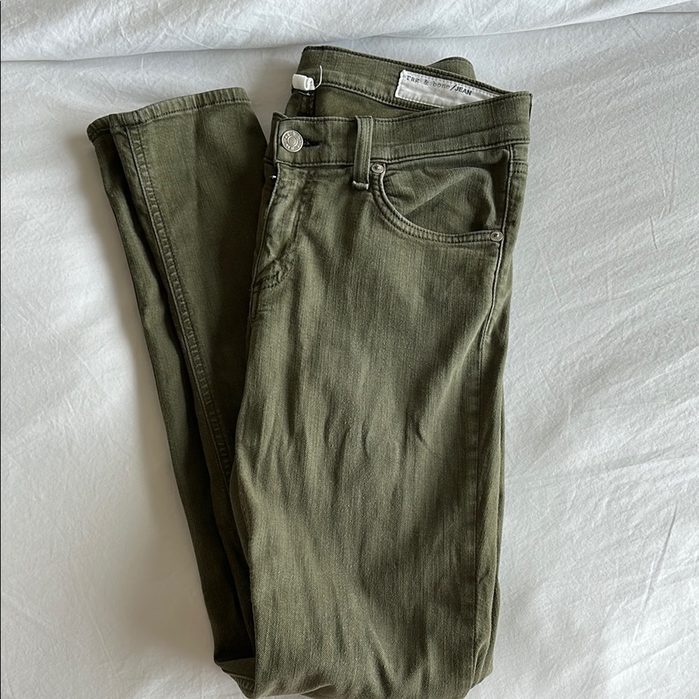 Rag & Bone Olive Green Skinny Jeans